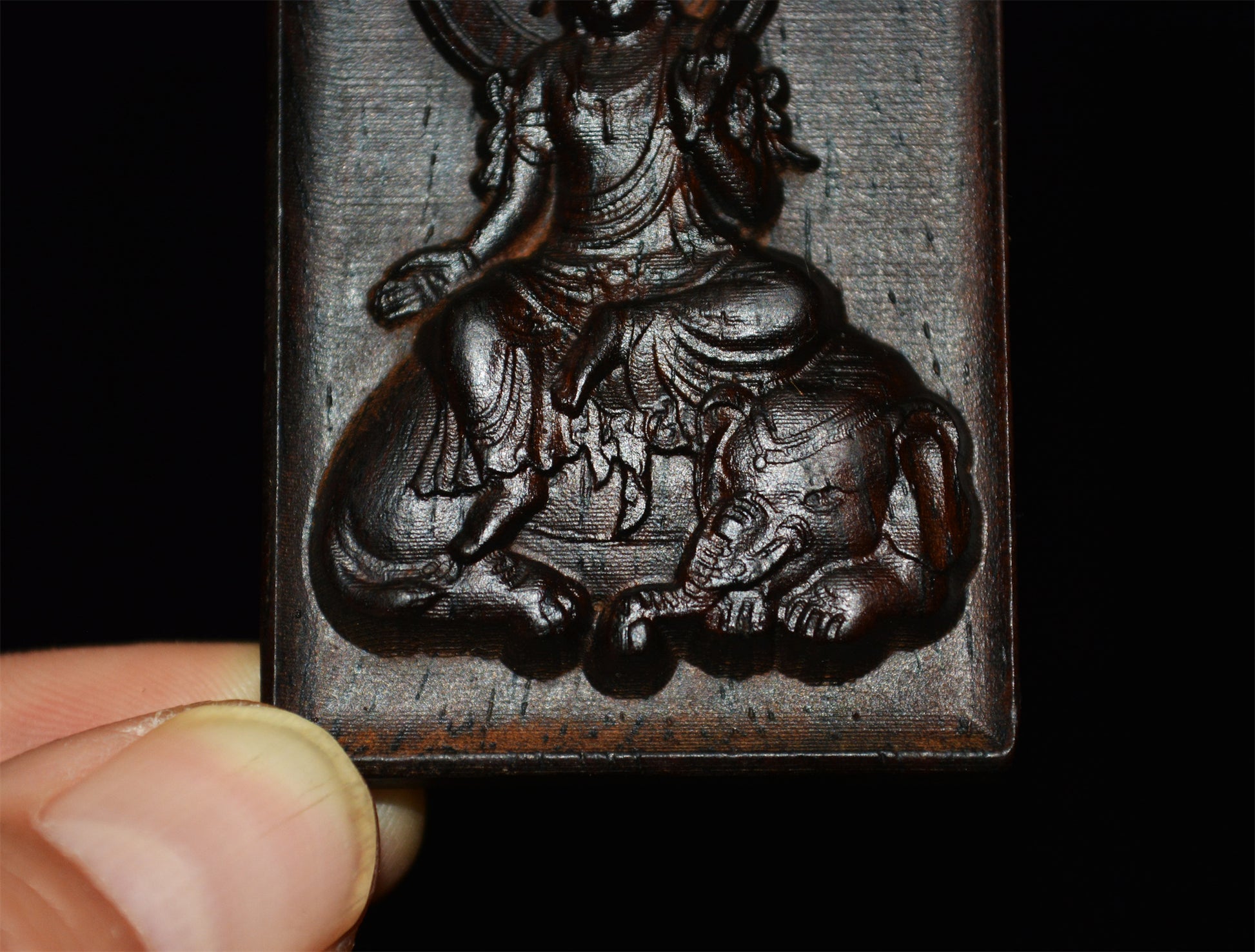 Natural Vietnam Wild Aloeswood Kwan Yin Buddha Pendant Guanyin Kinam Amulet Real Agarwood