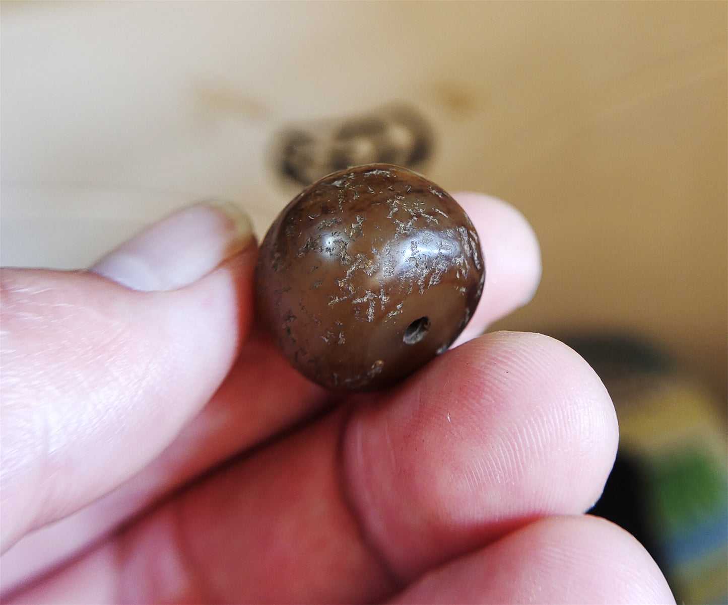 Old Ancient Agate Bead Bracelet Real Himalaya Carnelian Pendant Antique Genuine Amulet