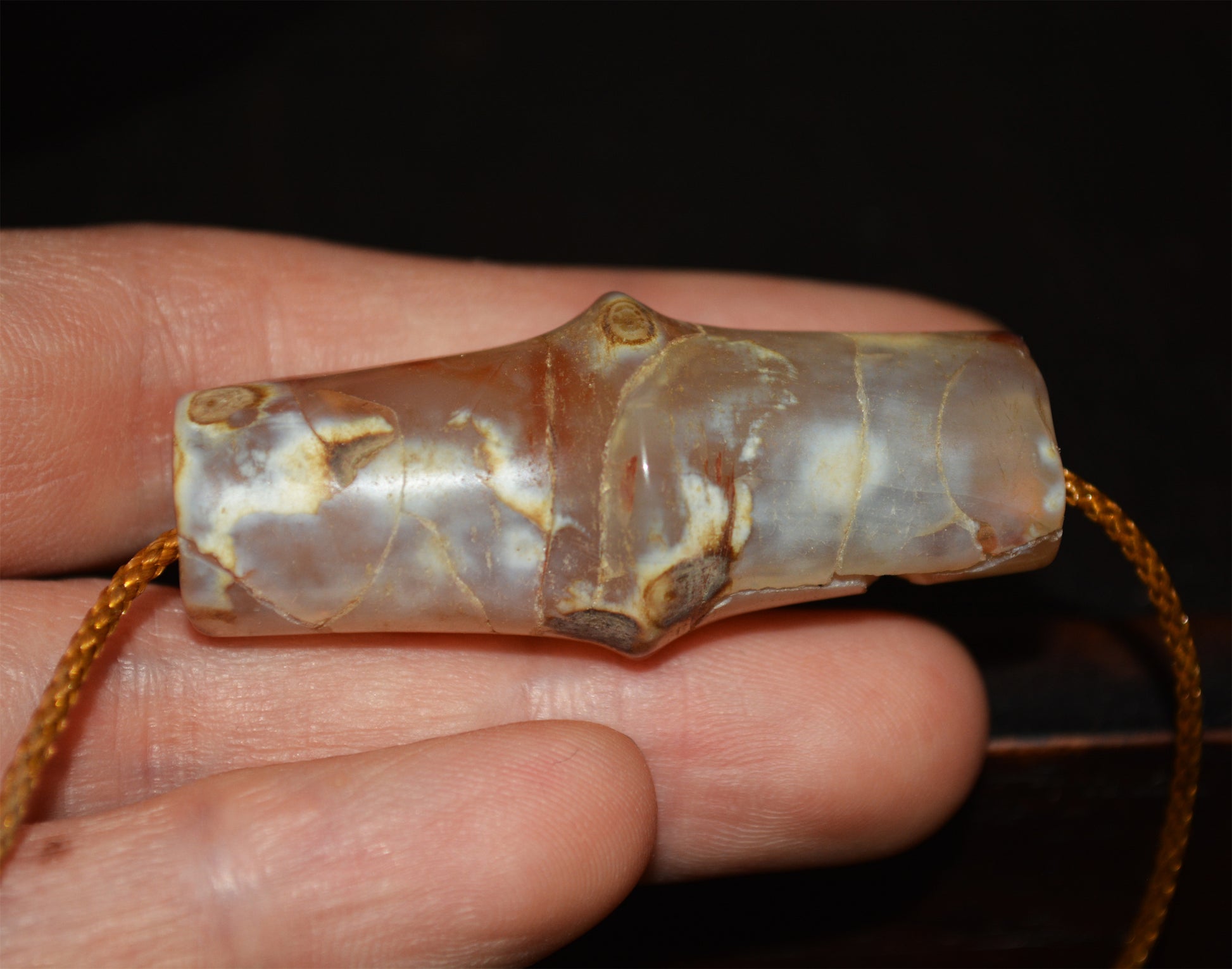 Old Ancient Agate Bead Bracelet Real Excavated Carnelian Pendant Genuine