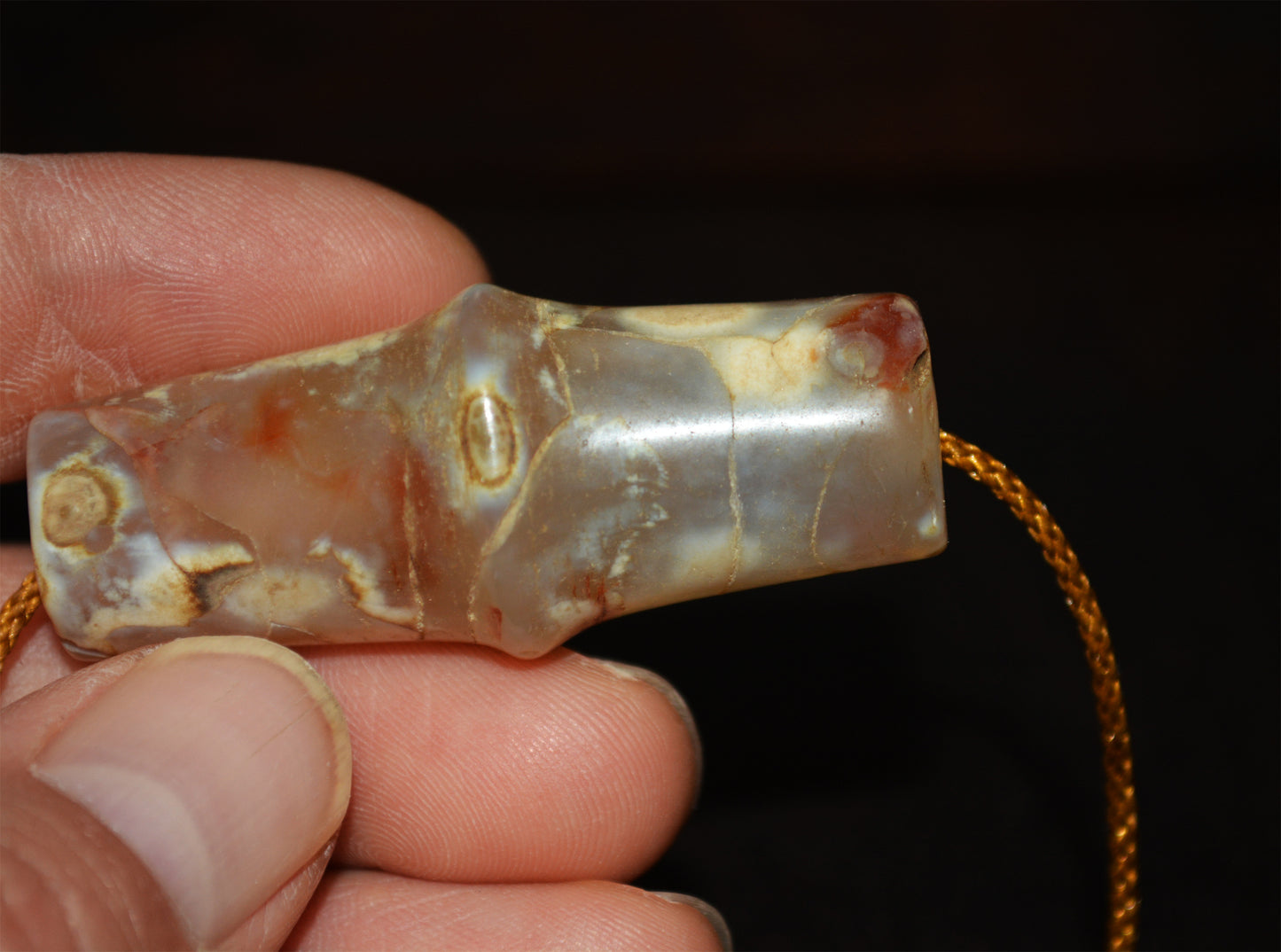 Old Ancient Agate Bead Bracelet Real Excavated Carnelian Pendant Genuine