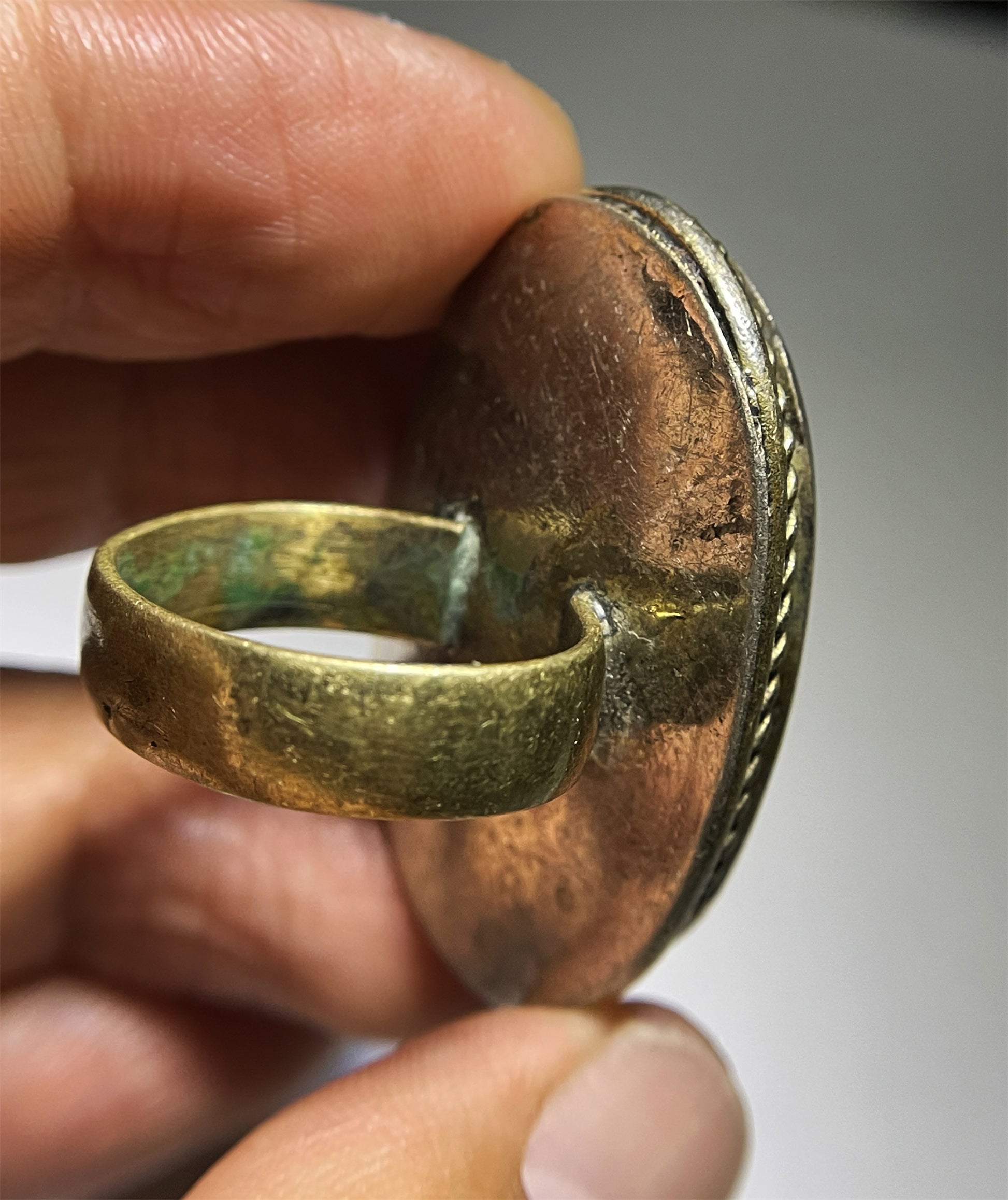 Old Ancient Agate Stone Sassanian Ring Seal Stamp Intaglio Bead Carnelian Pendant Engraved