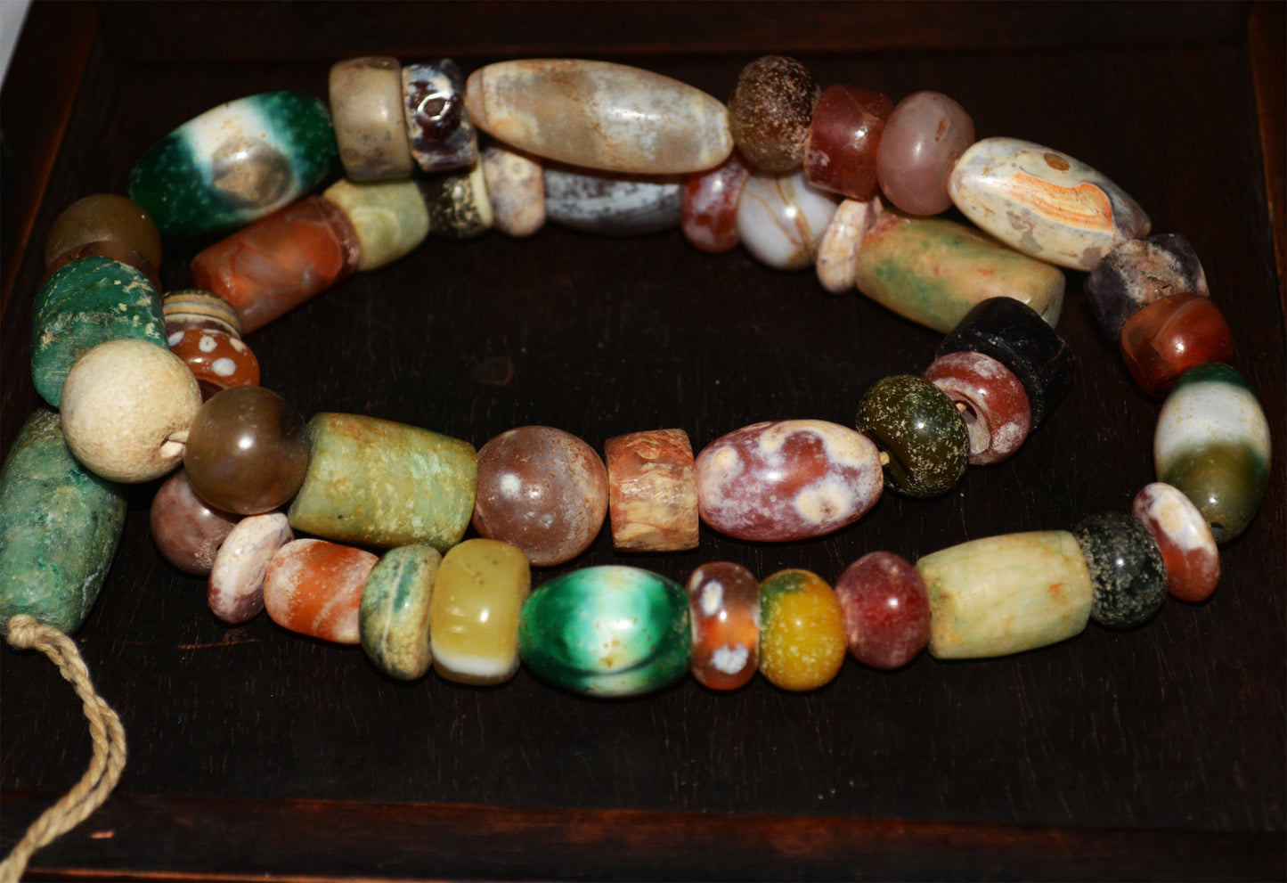 Old Ancient Excavated Agate Beads Amazonite Bracelet Real Banded Carnelian Necklace Strands Antique Genuine Amulet Mala