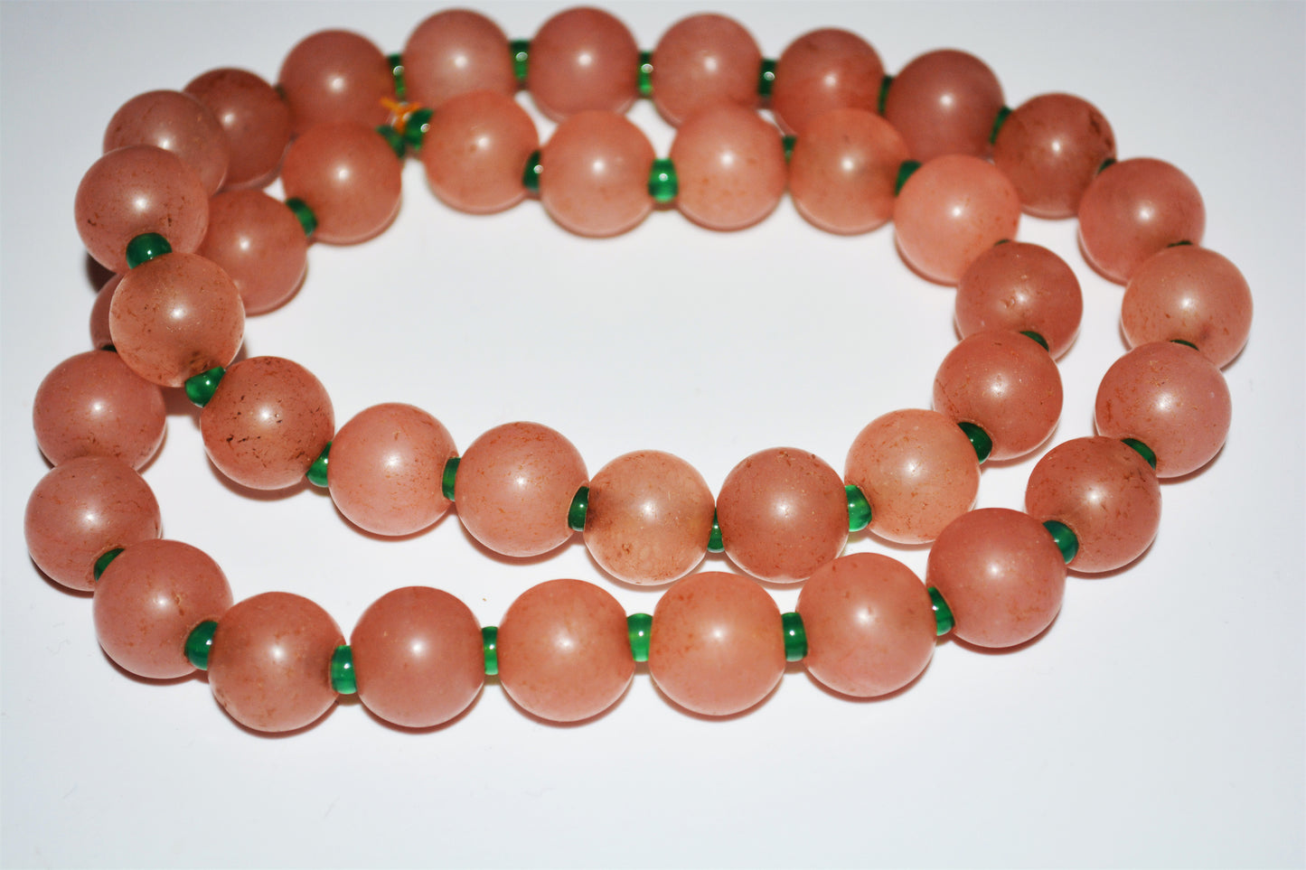 Old Antique Pink Agate Beads Necklace Bracelet Carnelian Genuine Mala Prayer Strands