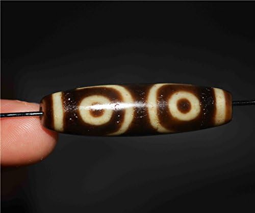 Real Ancient Himalayan Three Eyes Dzi Bead Pendant Amulet Tibet Old Antique Genuine Agate Nepal 3 Eyed Pure Gzi Talisman Bracelet