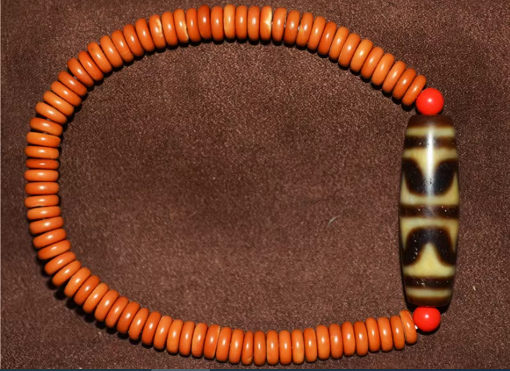 Real Old Ancient Himalayan Water Wave Dzi Bead Amulet Tibetan Tiger Tooth Gzi Pendant Genuine Antique Agate ZigZag Talisman Bracelet