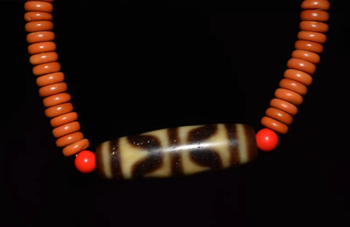 Real Old Ancient Himalayan Water Wave Dzi Bead Amulet Tibetan Tiger Tooth Gzi Pendant Genuine Antique Agate ZigZag Talisman Bracelet