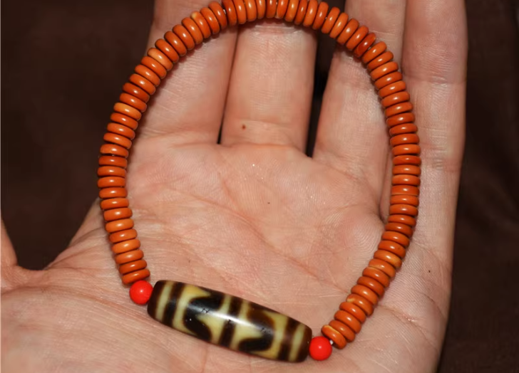 Real Old Ancient Himalayan Water Wave Dzi Bead Amulet Tibetan Tiger Tooth Gzi Pendant Genuine Antique Agate ZigZag Talisman Bracelet