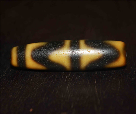 Real Ancient Himalayas Tiger Tooth Dzi Bead Amulet Water Wave Himalayas Zigzag Agate Gzi Pendant Charm