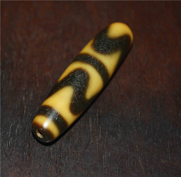 Real Ancient Himalayas Tiger Tooth Dzi Bead Amulet Water Wave Himalayas Zigzag Agate Gzi Pendant Charm