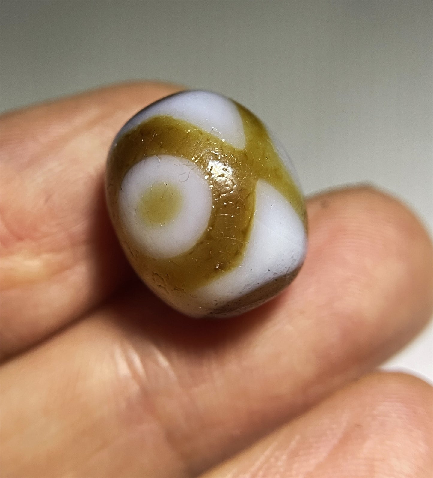 Real Ancient Three Eyes Dzi Bead Tibetan Amulet Pendant Himalayan Agate Pure Special 3 Eyed Gzi Old Antique Genuine Talisman Bracelet