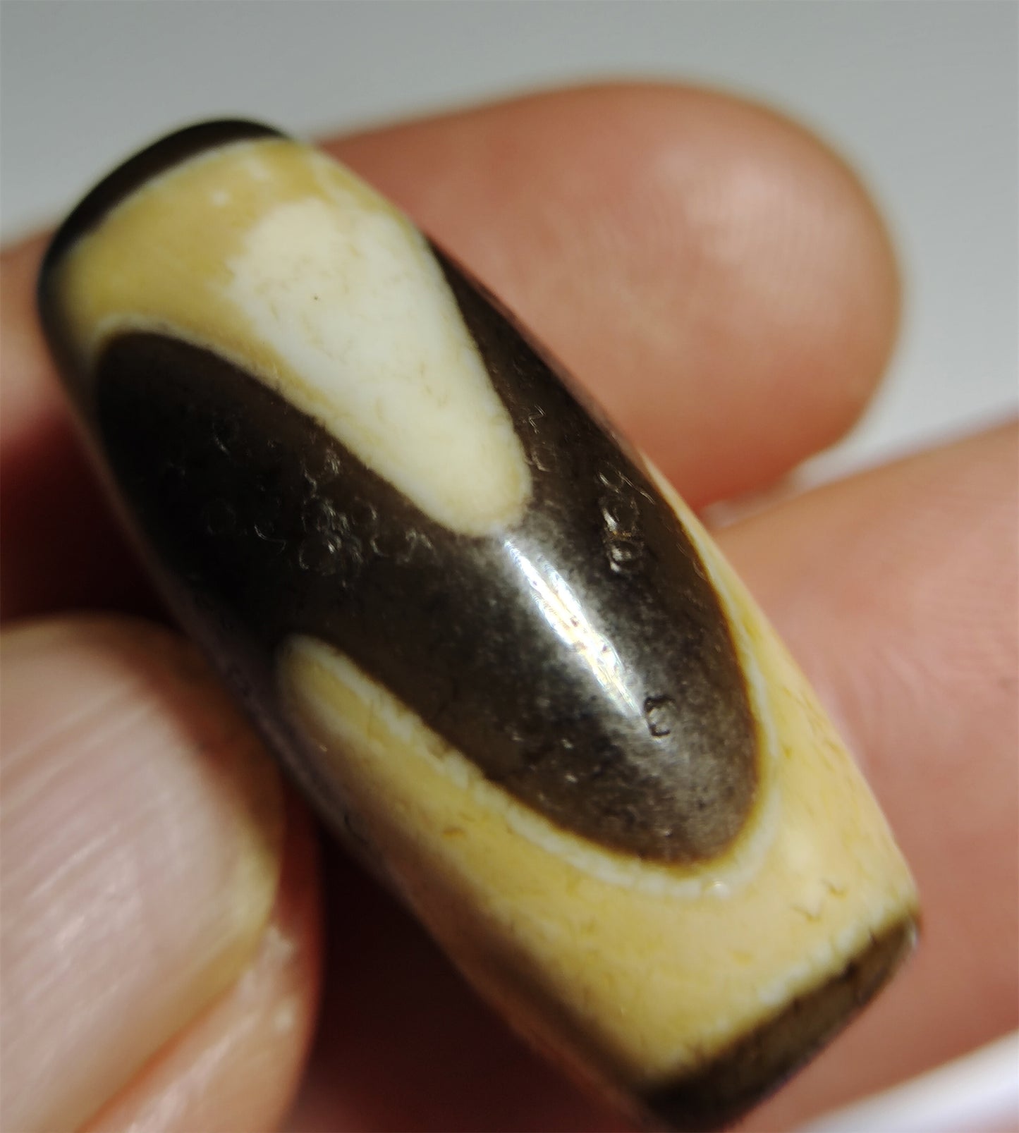 Real Ancient Tibet Double Water Wave Dzi Bead Amulet Agate Himalayas Genuine Zigzag Tiger Tooth Gzi Pendant Talisman