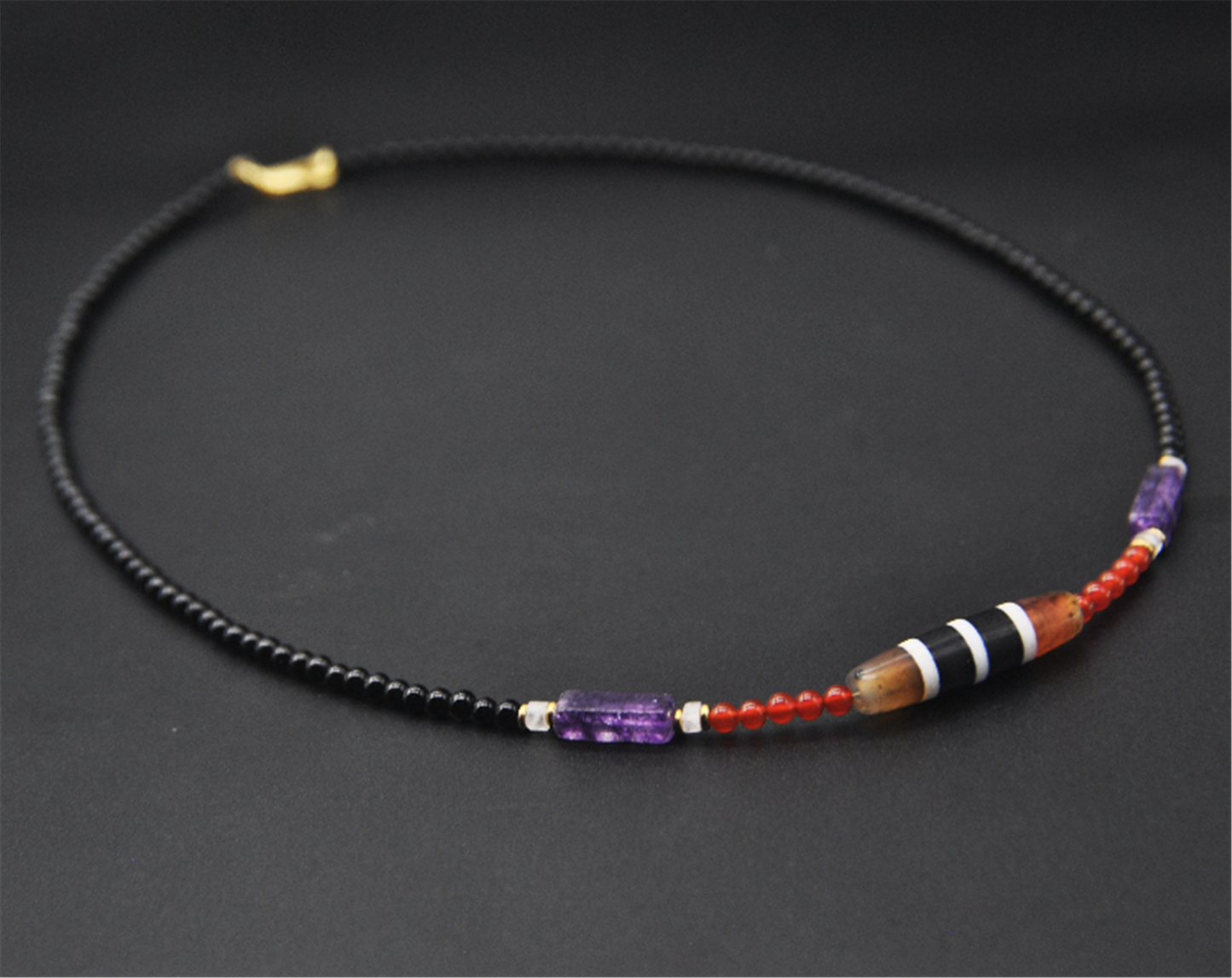 Real Ancient Tibet Five Strips Dzi Bead Amulet Himalaya Genuine Banded Agate Pure 3 Striped Gzi Pendant Necklace