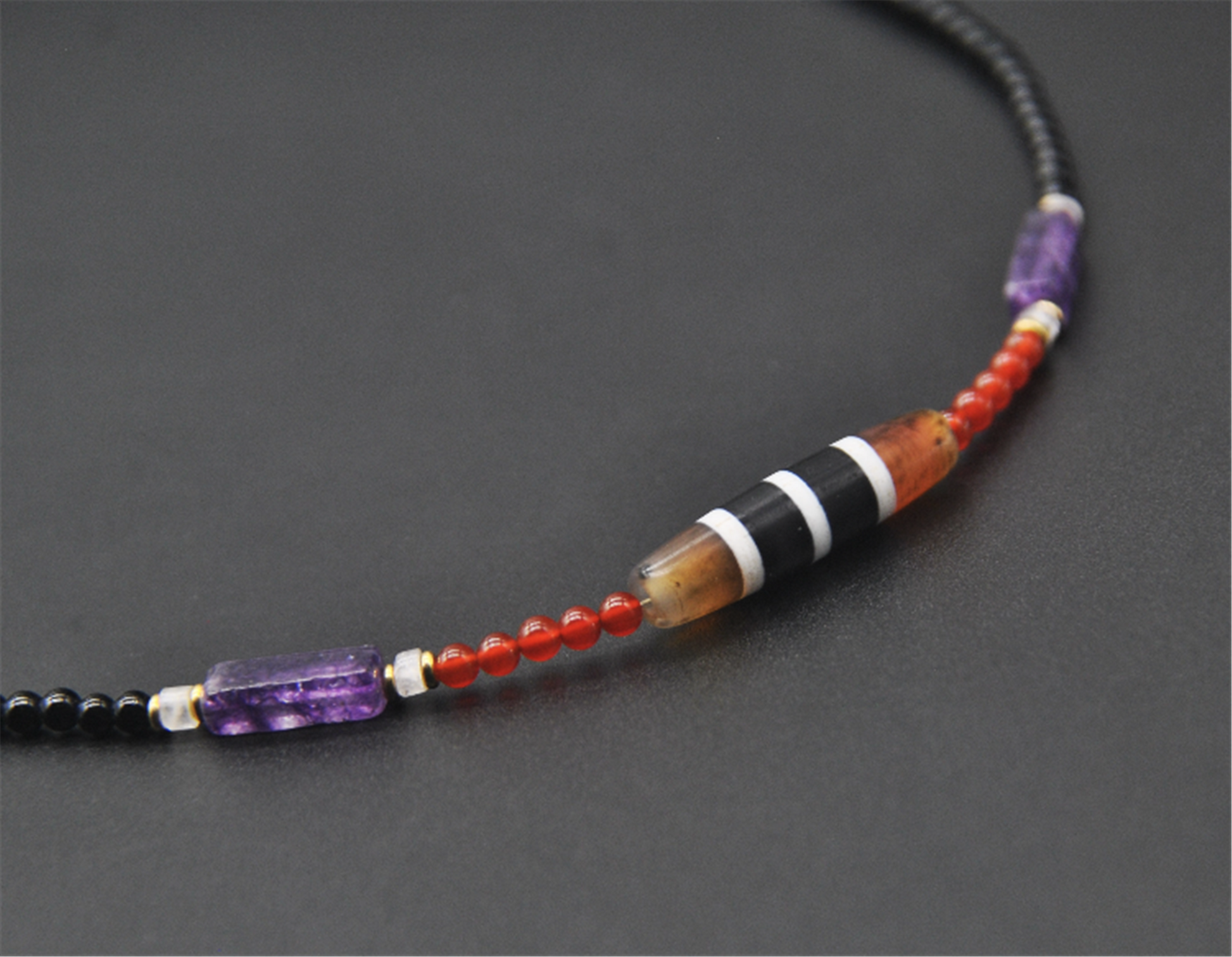 Real Ancient Tibet Five Strips Dzi Bead Amulet Himalaya Genuine Banded Agate Pure 3 Striped Gzi Pendant Necklace