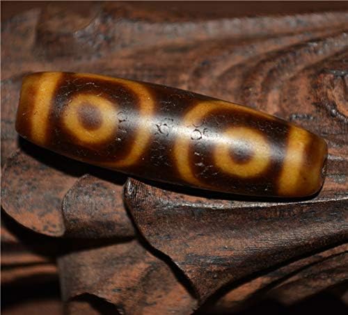 Real Ancient Tibet Three Eyes Dzi Bead Amulet Pendant Himalaya Old Antique Genuine Agate 3 Eyed Pure Gzi Talisman Bracelet