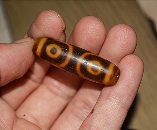 Real Ancient Tibet Three Eyes Dzi Bead Amulet Pendant Himalaya Old Antique Genuine Agate 3 Eyed Pure Gzi Talisman Bracelet