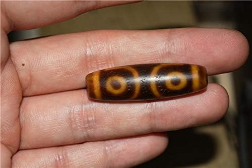 Real Ancient Tibet Three Eyes Dzi Bead Amulet Pendant Himalaya Old Antique Genuine Agate 3 Eyed Pure Gzi Talisman Bracelet