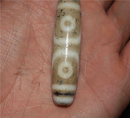 Real Ancient Tibet Three Eyes Dzi Bead Amulet Pendant Himalaya Old Antique Genuine Agate 3 Eyed Pure Gzi Talisman