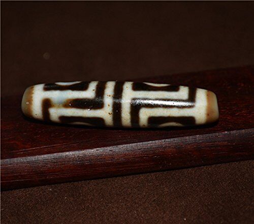 Real Ancient Tibetan Four Eyes Dzi Bead Amulet Himalayan Pendant Pure 4 Eyed Gzi Genuine Old Antique Agate Talisman