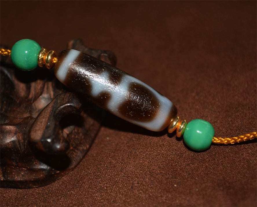 Real Ancient Tibetan Nectar Bottle Dzi Bead Amulet Himalaya Pure Baoping Gzi Pendant Genuine Old Antique Agate Talisman Bracelet