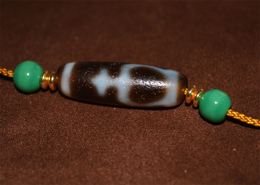 Real Ancient Tibetan Nectar Bottle Dzi Bead Amulet Himalaya Pure Baoping Gzi Pendant Genuine Old Antique Agate Talisman Bracelet