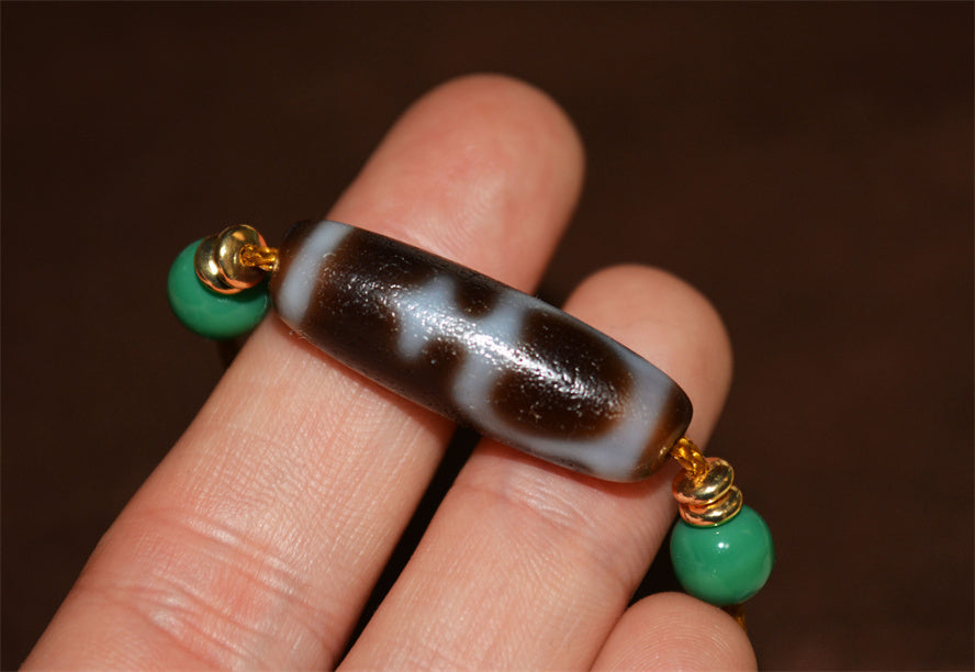 Real Ancient Tibetan Nectar Bottle Dzi Bead Amulet Himalaya Pure Baoping Gzi Pendant Genuine Old Antique Agate Talisman Bracelet