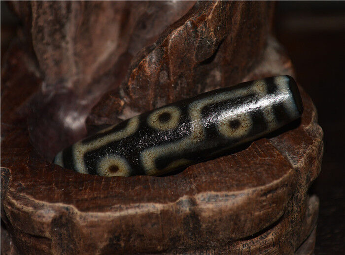 Real Ancient Tibetan Nine Eyes Dzi Bead Amulet Himalayan Pure 9 Eyed Gzi Pendant Genuine Old Antique Agate Talisman Bracelet