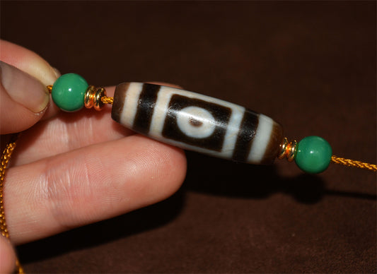 Real Ancient Tibetan Sakor Namkor Dzi Bead Amulet Himalaya Pure Heaven and Earth Gzi Pendant Genuine Old Antique Agate Talisman Bracelet