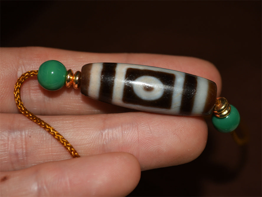 Real Ancient Tibetan Sakor Namkor Dzi Bead Amulet Himalaya Pure Heaven and Earth Gzi Pendant Genuine Old Antique Agate Talisman Bracelet