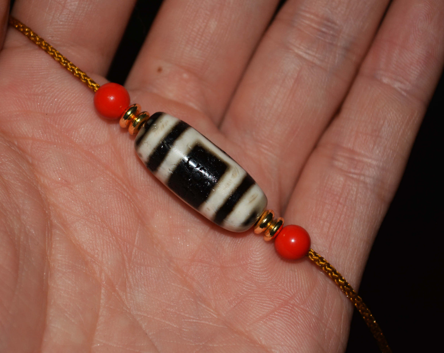 Real Ancient Tibetan Sakor Namkor Dzi Bead Amulet Heaven and Earth Himalaya Pure Gzi Pendant Genuine Old Antique Agate Talisman Bracelet