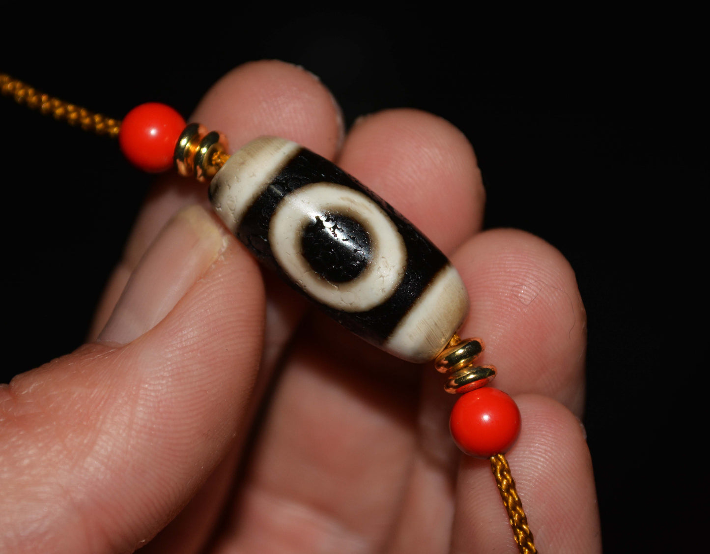 Real Ancient Tibetan Sakor Namkor Dzi Bead Amulet Heaven and Earth Himalaya Pure Gzi Pendant Genuine Old Antique Agate Talisman Bracelet