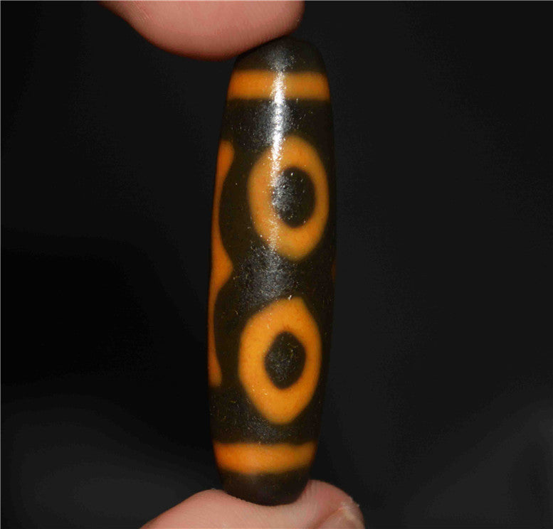 Real Ancient Tibetan Three Eyes Dzi Bead Amulet Himalaya 3 Eyed Pure Gzi Pendant Genuine Old Antique Agate Talisman Bracelet