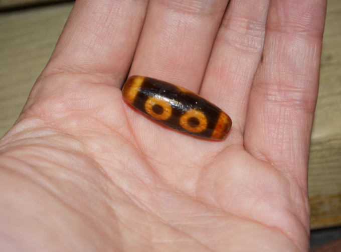 Real Ancient Tibetan Three Eyes Dzi Bead Amulet Pendant Himalayan Old Agate 3 Eyed Pure Gzi Talisman Bracelet