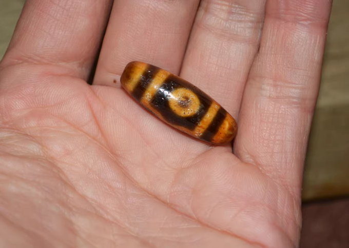 Real Ancient Tibetan Three Eyes Dzi Bead Amulet Pendant Himalayan Old Agate 3 Eyed Pure Gzi Talisman Bracelet