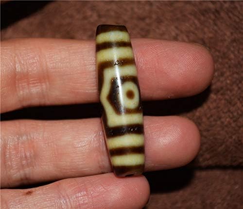 Real Ancient Tibetan Three Eyes Dzi Bead Amulet Pendant Himalayan Old Antique Genuine Agate 3 Eyed Pure Gzi Talisman Bracelet