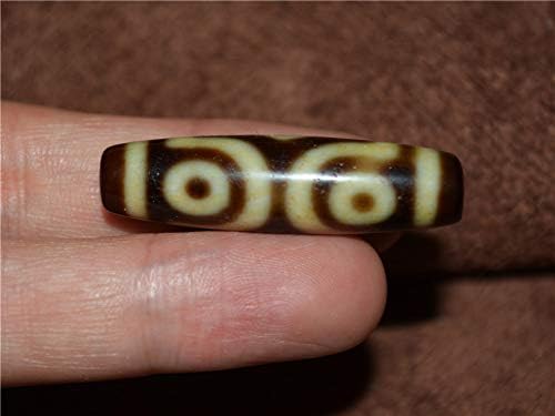 Real Ancient Tibetan Three Eyes Dzi Bead Amulet Pendant Himalayan Old Antique Genuine Agate 3 Eyed Pure Gzi Talisman Bracelet
