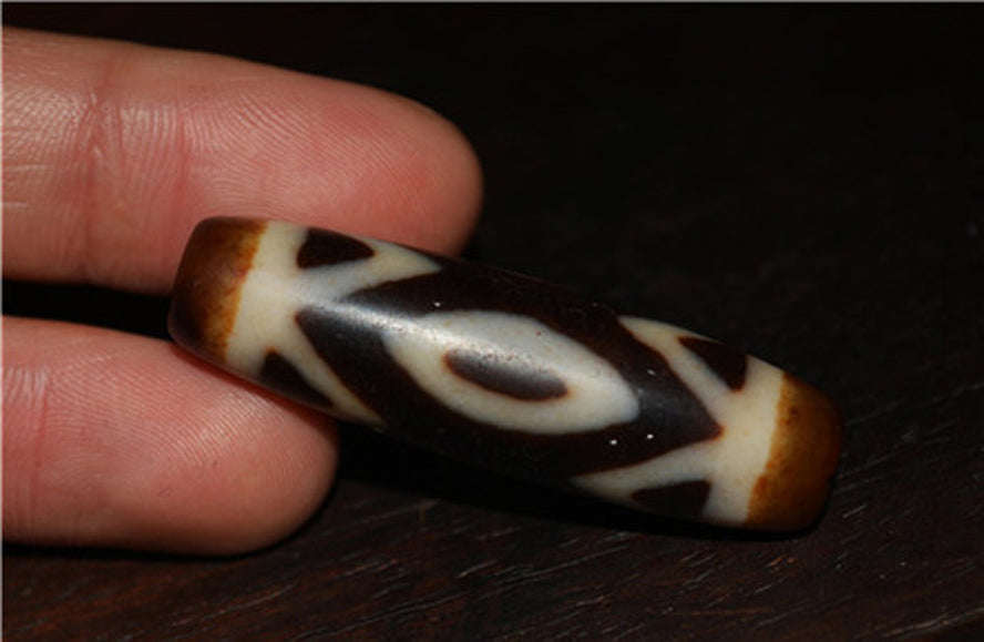 Real Ancient Tibetan Three Nine Eyes Dzi Bead Amulet Himalaya Diamond 9 Eyed Pure Gzi Pendant Genuine Old Antique Agate Talisman Bracelet