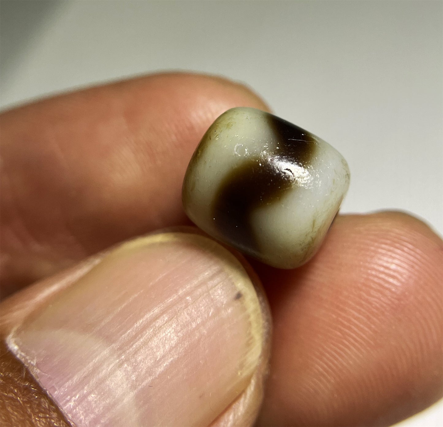 Real Ancient Tibetan Tiger Tooth Dzi Bead Agate Water Wave Amulet Himalaya Genuine Gzi Pendant