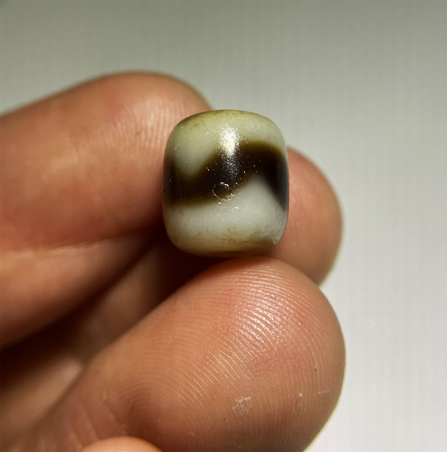 Real Ancient Tibetan Tiger Tooth Dzi Bead Agate Water Wave Amulet Himalaya Genuine Gzi Pendant