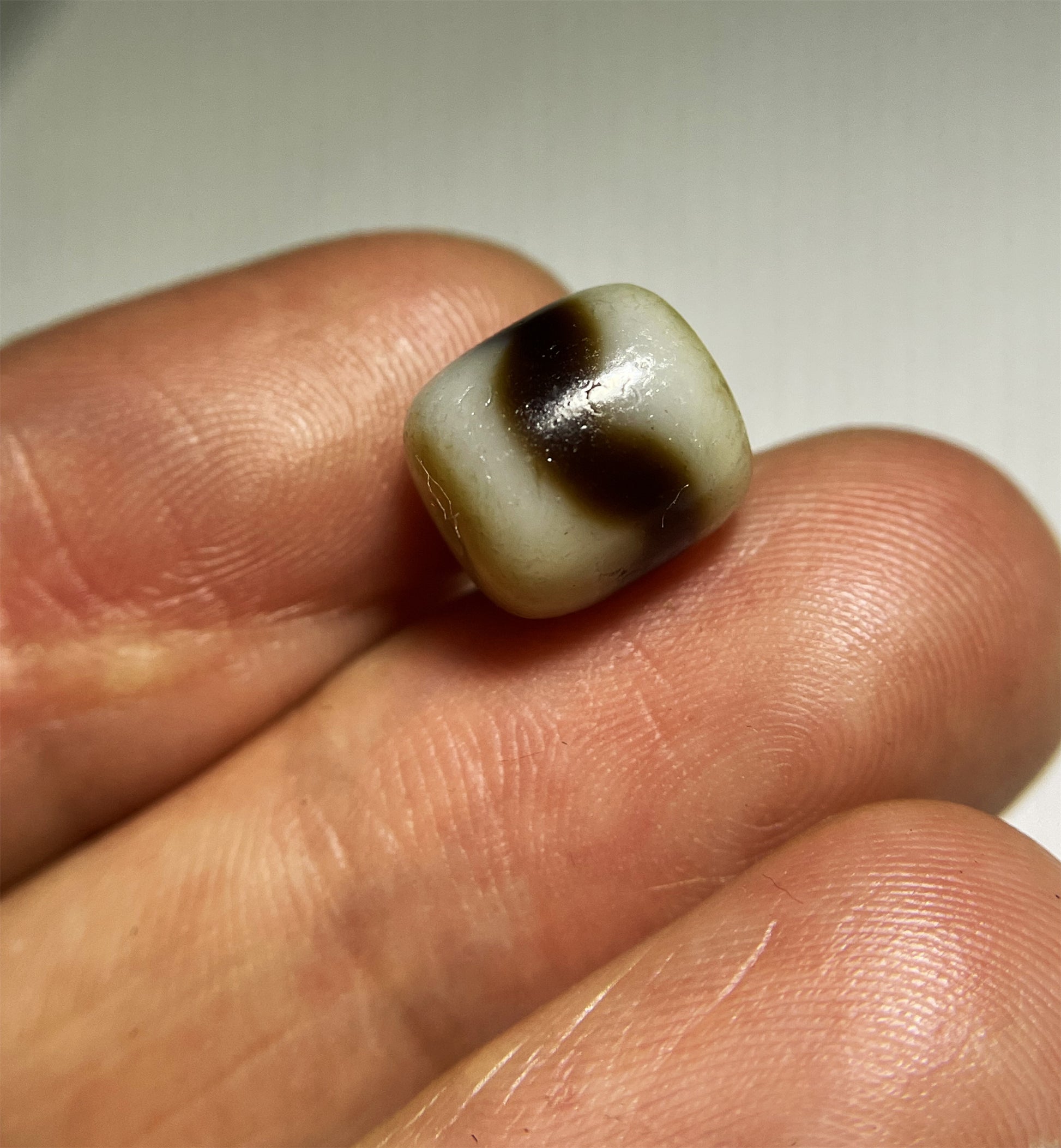 Real Ancient Tibetan Tiger Tooth Dzi Bead Agate Water Wave Amulet Himalaya Genuine Gzi Pendant