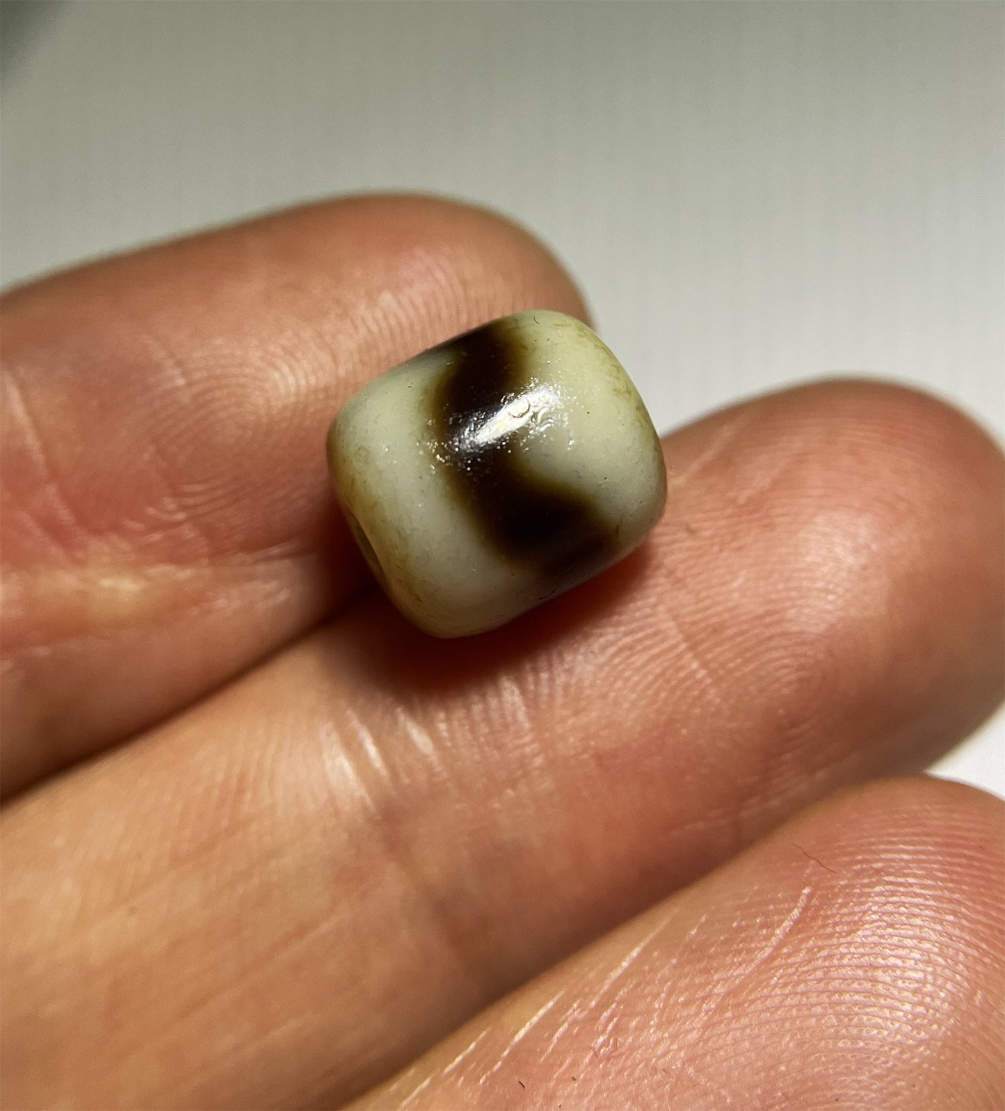 Real Ancient Tibetan Tiger Tooth Dzi Bead Agate Water Wave Amulet Himalaya Genuine Gzi Pendant