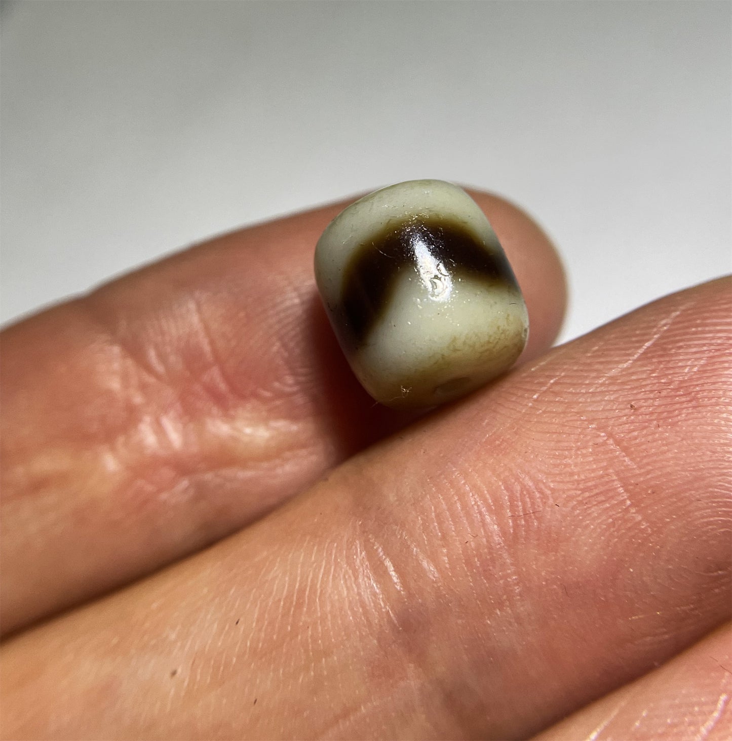 Real Ancient Tibetan Tiger Tooth Dzi Bead Agate Water Wave Amulet Himalaya Genuine Gzi Pendant