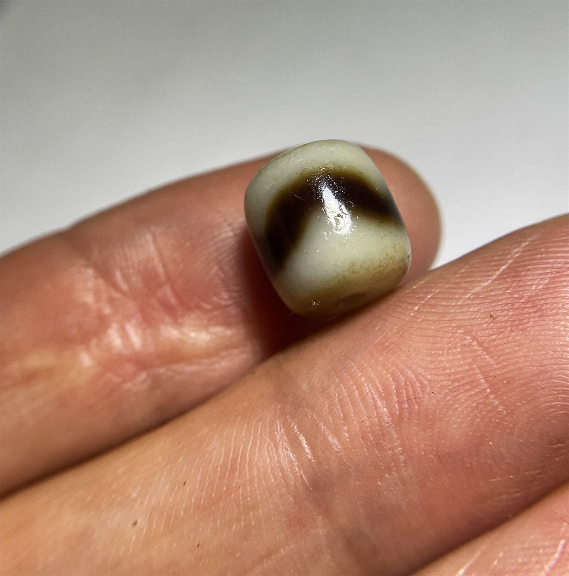 Real Ancient Tibetan Tiger Tooth Dzi Bead Agate Water Wave Amulet Himalaya Genuine Gzi Pendant