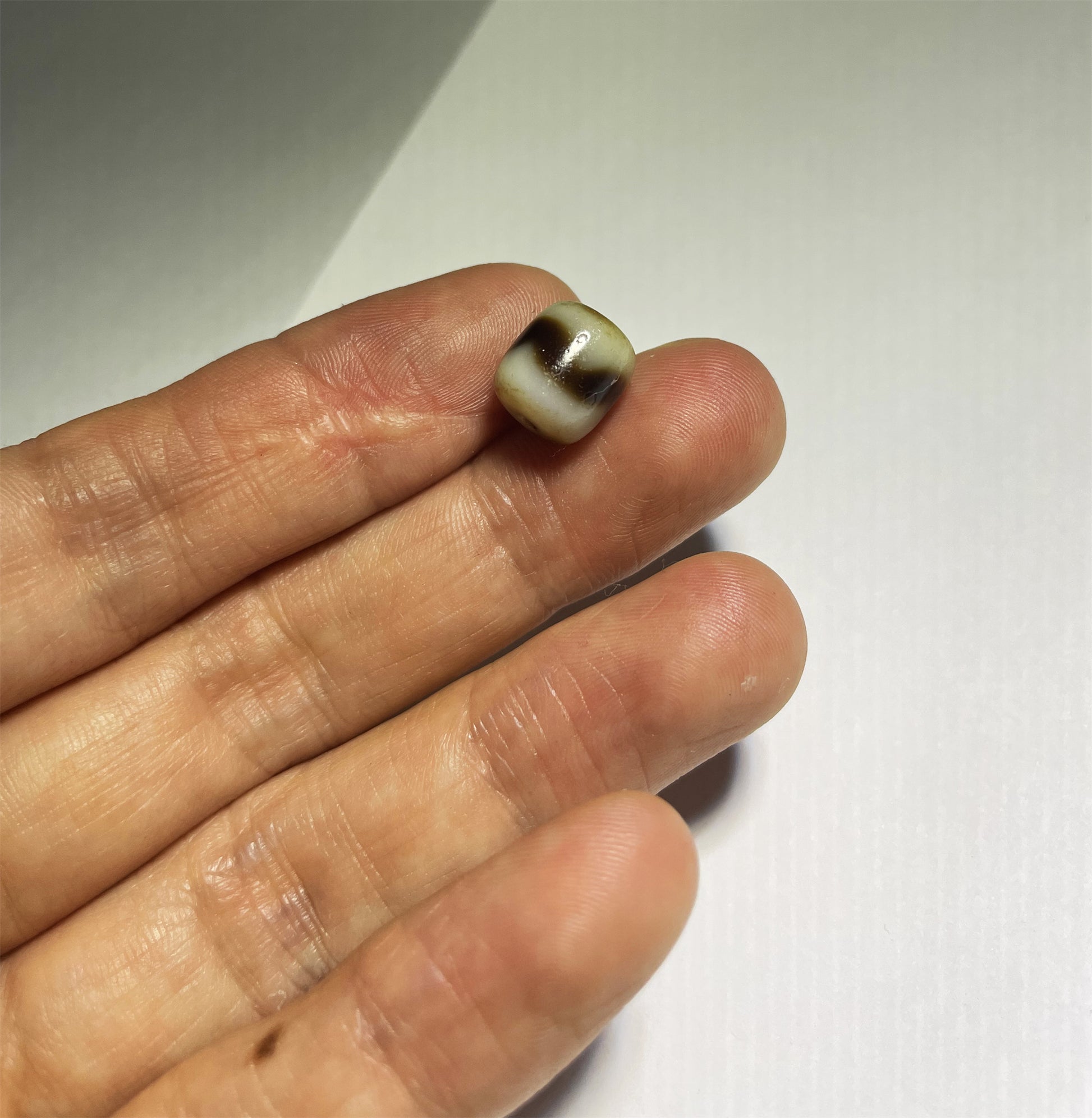 Real Ancient Tibetan Tiger Tooth Dzi Bead Agate Water Wave Amulet Himalaya Genuine Gzi Pendant