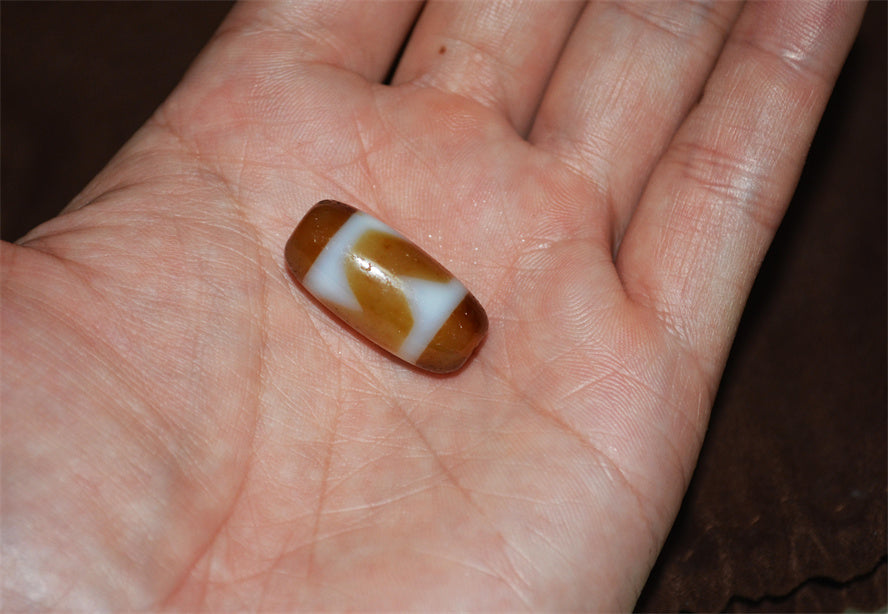 Real Ancient Tibetan Tiger Tooth Dzi Bead Amulet Himalaya Water Wave Pure Gzi Pendant Genuine Old Antique Agate ZigZag Talisman Bracelet