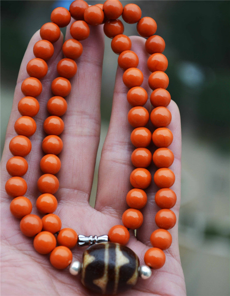 Real Ancient Tibetan Tiger Tooth Dzi Bead Amulet Necklace Pema Raka Agate Water Wave Himalaya Genuine Zigzag Gzi Pendant