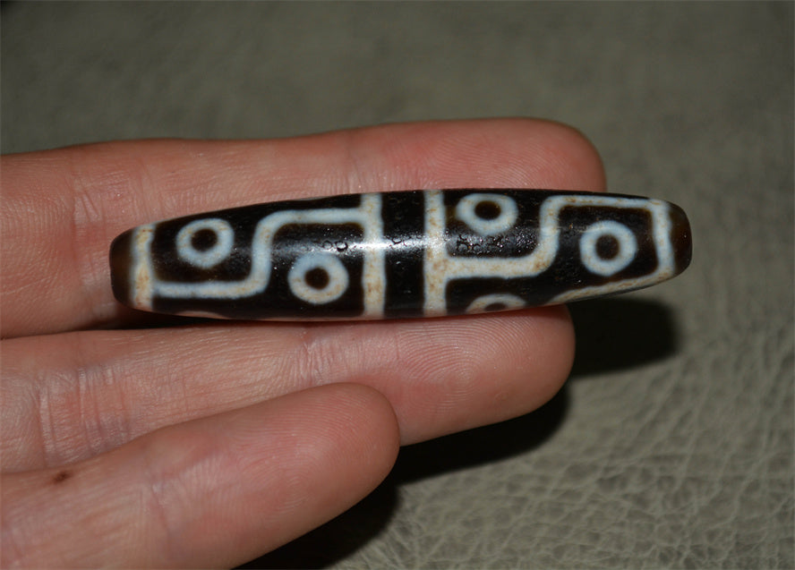 Real Ancient Tibetan Twelve Eyes Dzi Bead Amulet Himalaya Pure 12 Eyed Gzi Pendant Genuine Old Antique Agate Talisman