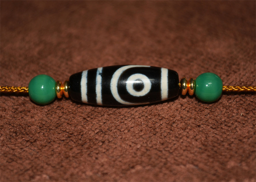 Real Ancient Tibetan Two Eyed Dzi Bead Amulet Himalaya Pure 2 Eyes Gzi Pendant Genuine Old Antique Agate Talisman Bracelet