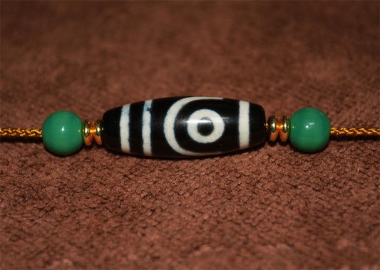 Real Ancient Tibetan Two Eyed Dzi Bead Amulet Himalaya Pure 2 Eyes Gzi Pendant Genuine Old Antique Agate Talisman Bracelet