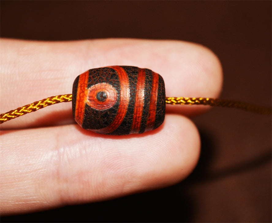 Real Ancient Tibetan Two Eyes Dzi Bead Amulet Himalaya 2 Eyed Pure Gzi Pendant Genuine Old Antique Agate Talisman Bracelet