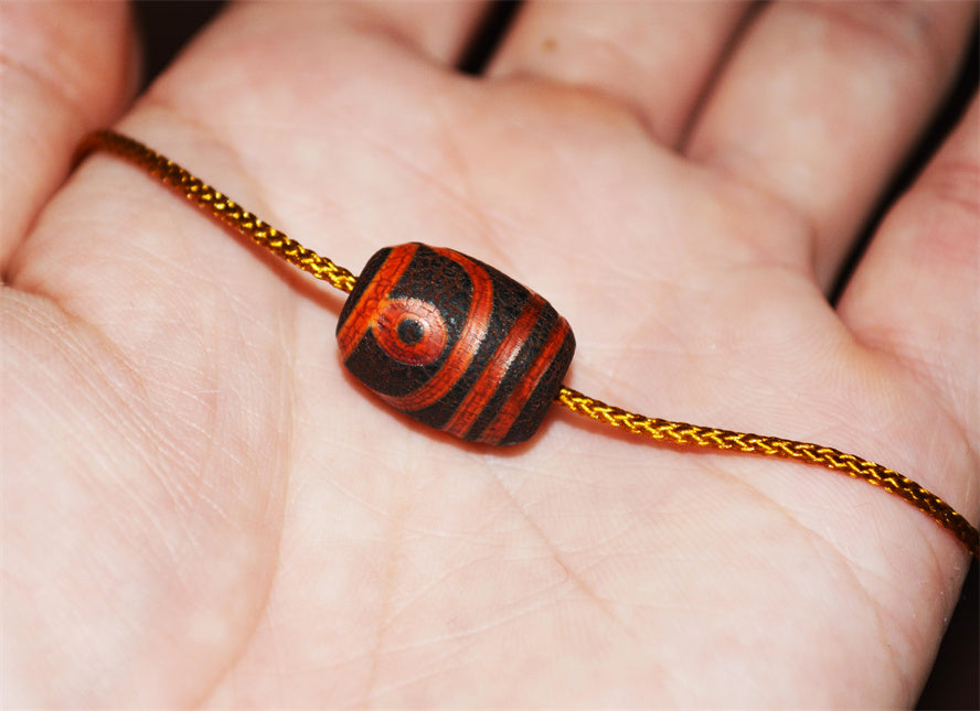 Real Ancient Tibetan Two Eyes Dzi Bead Amulet Himalaya 2 Eyed Pure Gzi Pendant Genuine Old Antique Agate Talisman Bracelet